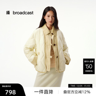 羽绒服女秋冬宽松保暖外套DDS4RD5278 播撞色翻领短款 播奥莱