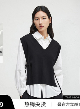 【播奥莱】播春秋正肩翻领衬衫女收腰显瘦休闲衬衣DDR3CD5049