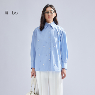 女2024新款 播 设计感衬衫 商场同款 时髦衬衣BDR1CD2120