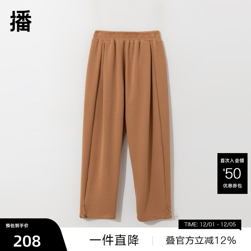 舒适松紧腰，抽绳脚口