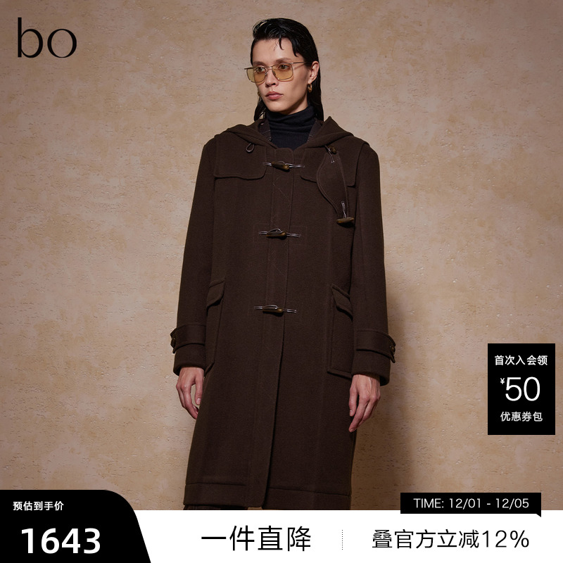 袖口牛角扣装饰，bo光泽感金属拉链