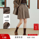 气质通勤高腰显瘦直筒休闲短裤 春季 播奥莱 播毛呢短裤