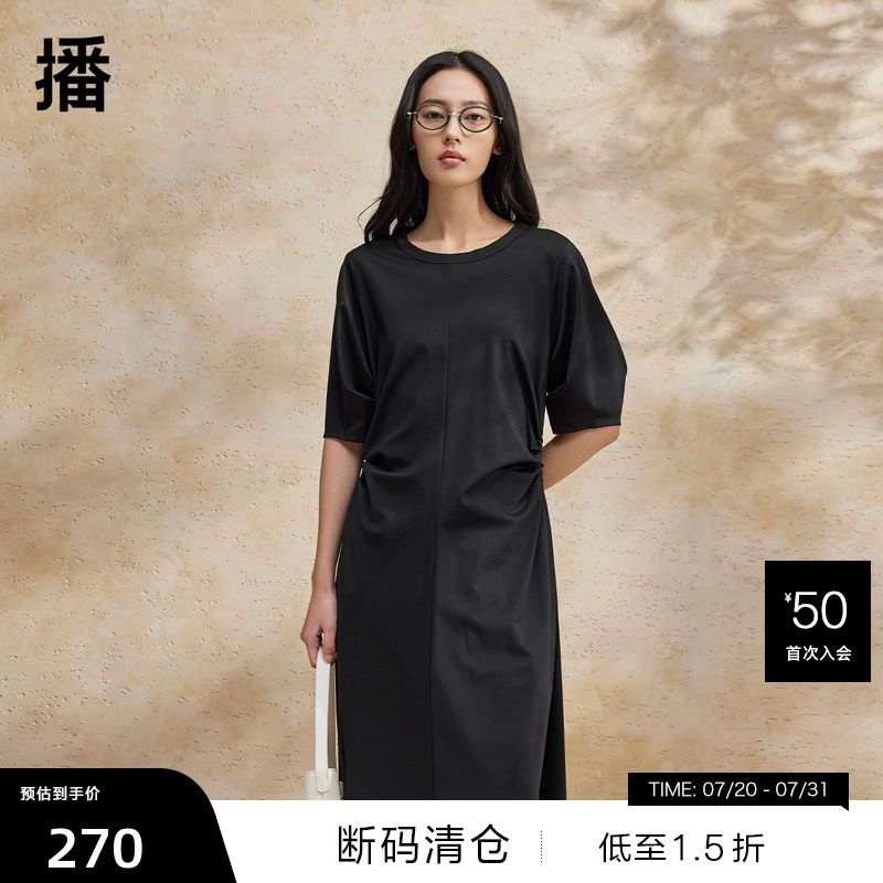 腰部捏褶设计