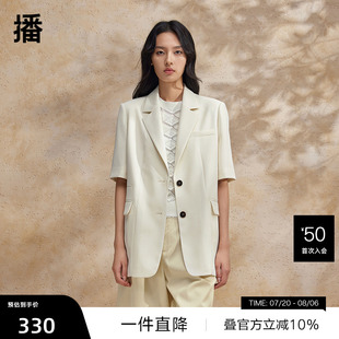短袖 外套女春薄款 播气质西装 小西服上衣 播奥莱