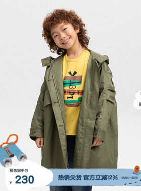 播broadcute童装冬全棉工装夹克工装字母绣标男女童风衣KEQ2F155