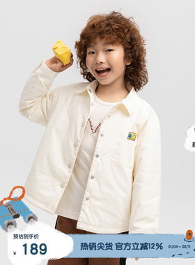 播broadcute童装纯色柔软保暖加厚衬衫式男女童小棉服KEQ2P136