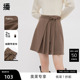 播不规则半身裙秋冬高腰显瘦热辣百褶短裙 播奥莱