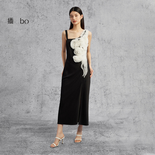 新款 夏季 播商场同款 唯美盘花工艺高开叉连衣裙BDQ2LD0516 清仓