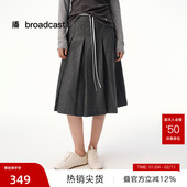 播奥莱 播学院风减龄百褶半身裙女秋冬减龄气质裙子DDS4BD5107