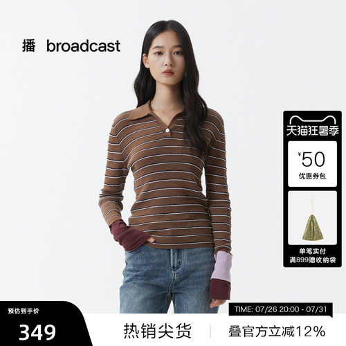 条纹休闲polo领