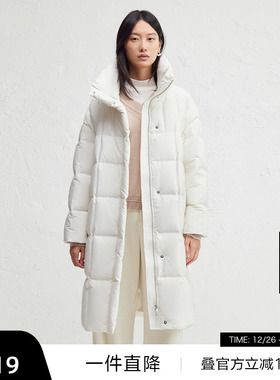 【播奥莱】播商场同款保暖羽绒服女冬中长款宽松外套BDR4RD4119