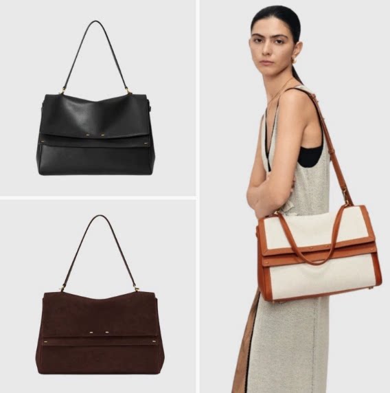 网红AKI同款女时尚百搭通勤包 高级感大容量公文包手提双肩斜挎包