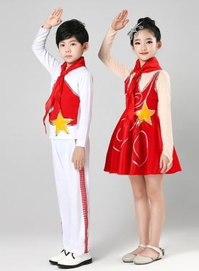 飞得更高舞蹈服朗诵十一歌颂祖国儿童红领巾中国梦中小学生合唱服