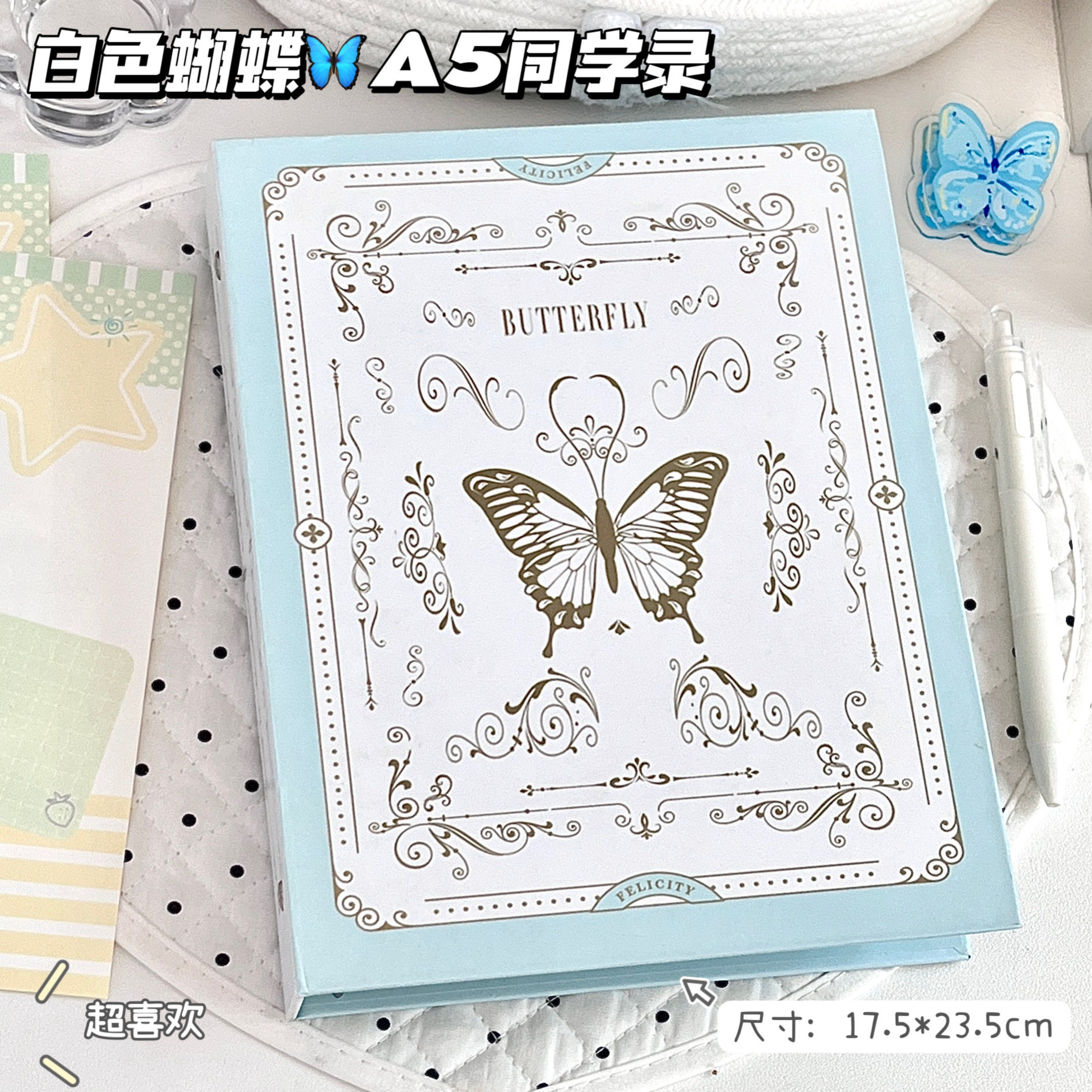 白色蝴蝶A5韩系同学录高颜值