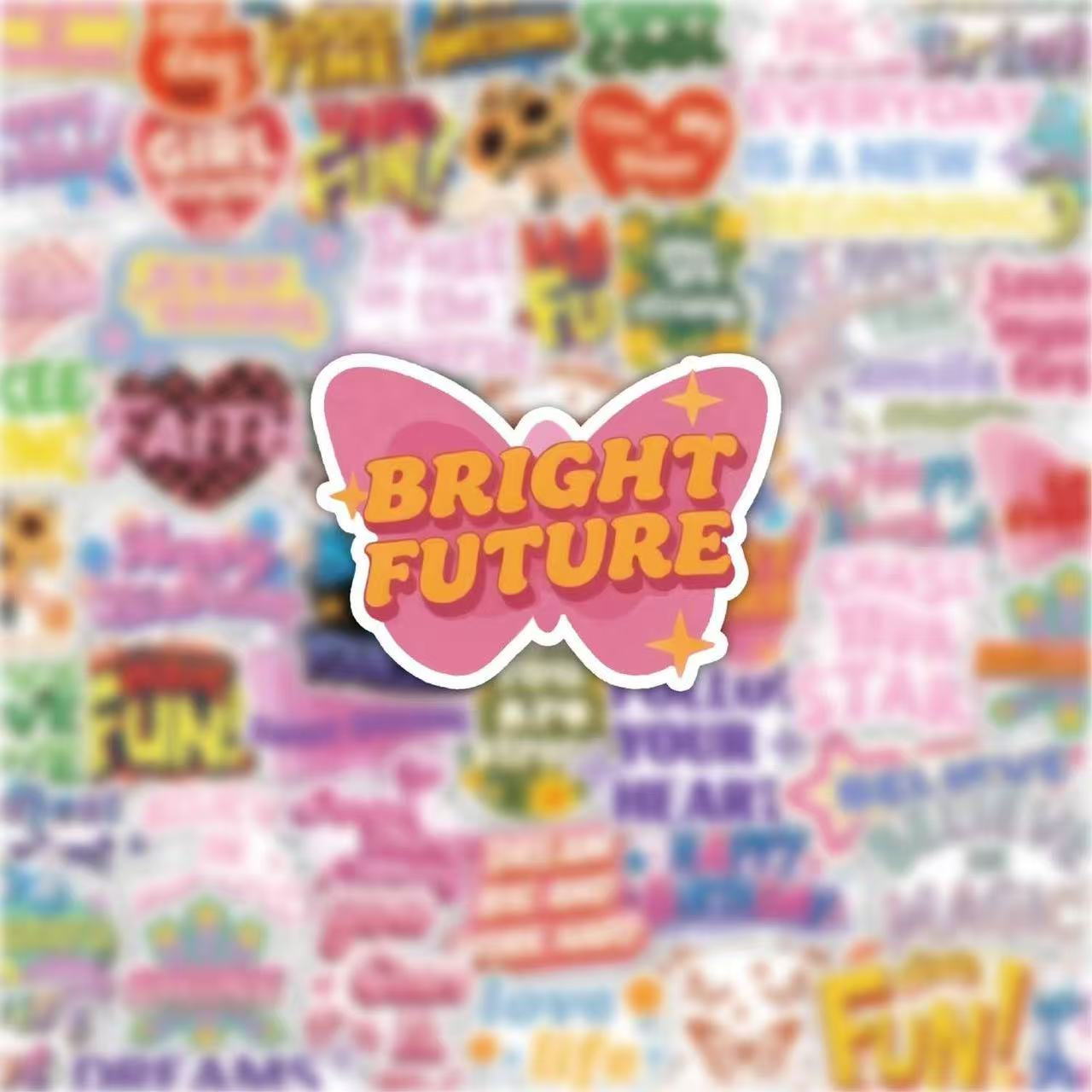 60张英文激励祝福文字标语贴纸