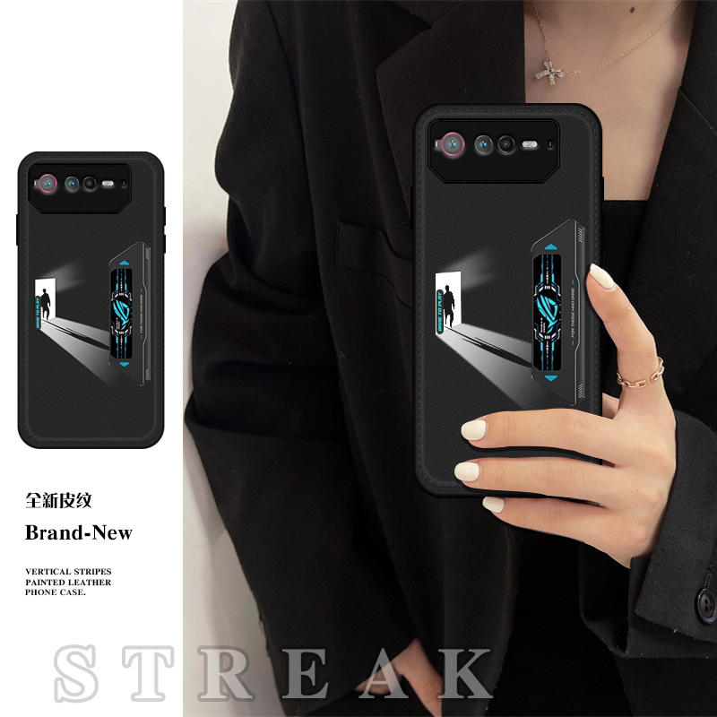 华硕rog6仿皮艺术手机壳皮纹