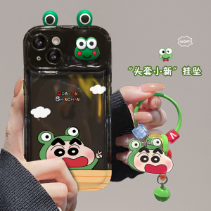 青蛙小新挂坠适用华为nova11手机壳hinova10pro/9/8se/7保护套mate50/40翻盖p60镜子p50p30荣耀80/70女60新款