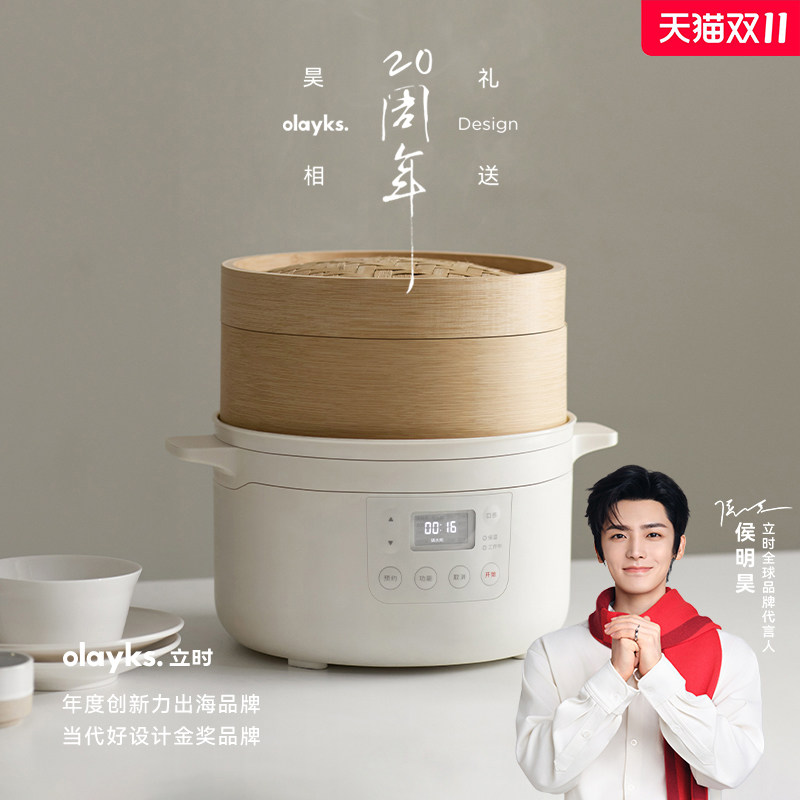 olayks电饭煲家用2L多功能蒸煮炖一体1-2-3人智能迷你小型电饭锅