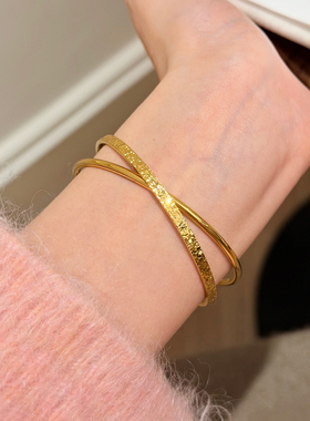 谷岚碎冰冰爆闪双环闭口手镯