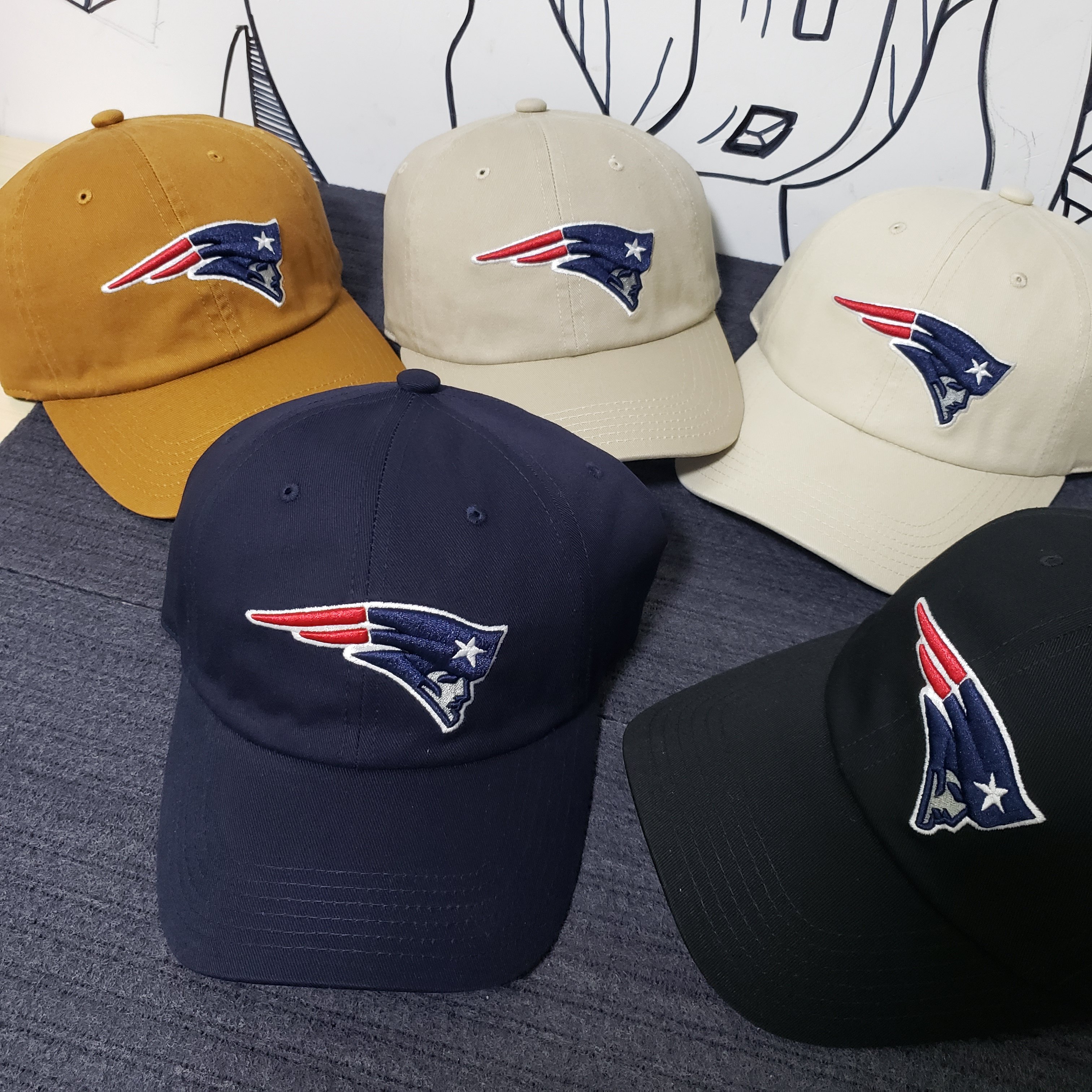 nfl新英格兰new england patriots爱国者刺绣弯檐棒球帽