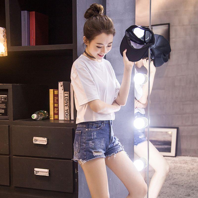 have cash less than that is registered in the accounts white T-shirt Short sleeved Navel jacket student summer Korean Edition pure cotton Solid Easy Paige Navelin the Play mode/Anime/Periphery/cos/Board games ,  Cosplay Apparel/Props/Service ,  Cosplay Women  category - from Buy2taobao.com to provide professional Taobao agent buy service