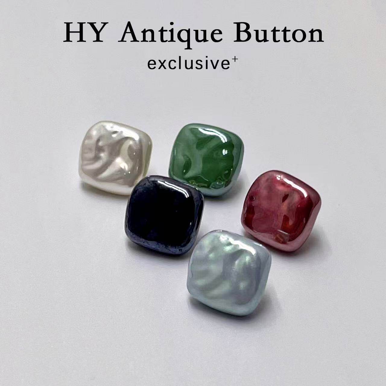 HY彩色高档四方形珍珠扣小香风纽扣