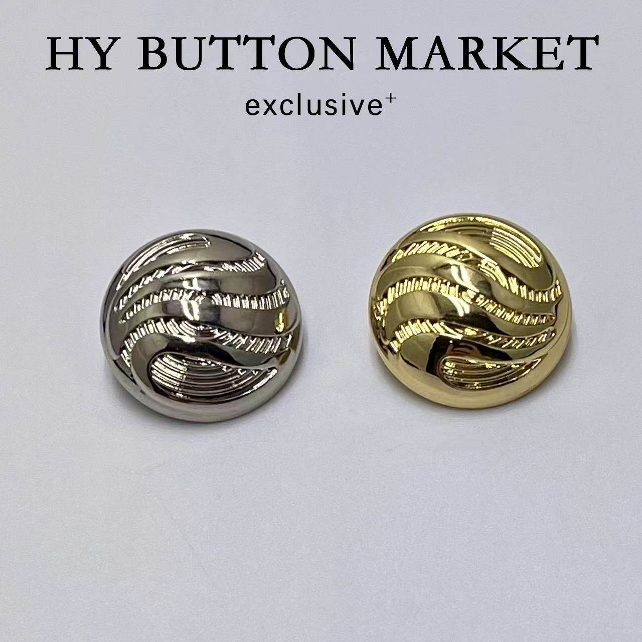 HY小香风蘑菇型波浪纹金属纽扣纽扣