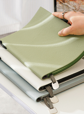 2025新款笔记本本子A5荔枝纹高颜值加厚软皮面定制可印logo商务简约办公会议记录大学生学习考研书写横线日记