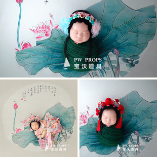 宝沃新生儿童摄影样片虎年百天照婴儿服装2022推荐国潮主题道具