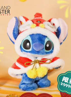 enesco迪士尼限量史迪仔摆件醒狮贺岁史迪奇手办圣诞新春收藏礼物