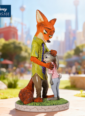 enesco疯狂动物城朱迪与尼克安慰摆件尼克狐兔朱迪手办生日礼物