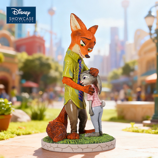 enesco疯狂动物城朱迪与尼克安慰摆件尼克狐兔朱迪手办生日礼物