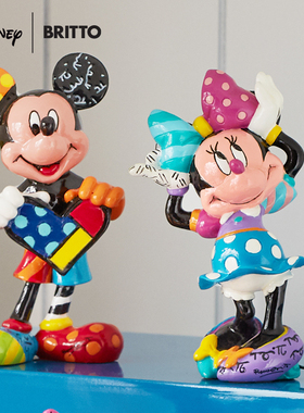 enesco迪士尼Britto正版米老鼠周边手办米妮摆件潮玩动漫米奇礼物