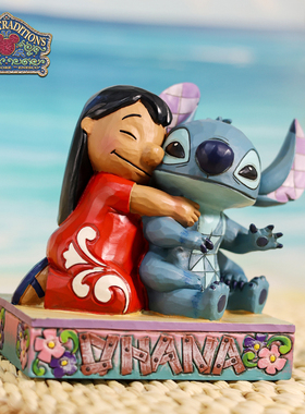 enesco史迪仔周边莉萝与史迪奇手办星际宝贝Stitch摆件情人节礼物