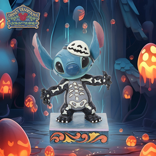 enesco史迪仔手办骷髅夜光史迪奇摆件星际宝贝stitch潮玩送男生
