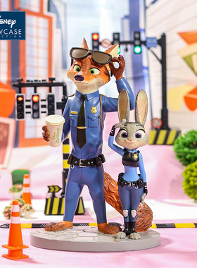 enesco迪士尼疯狂动物城手办朱迪尼克警服摆件送男生女生生日礼物