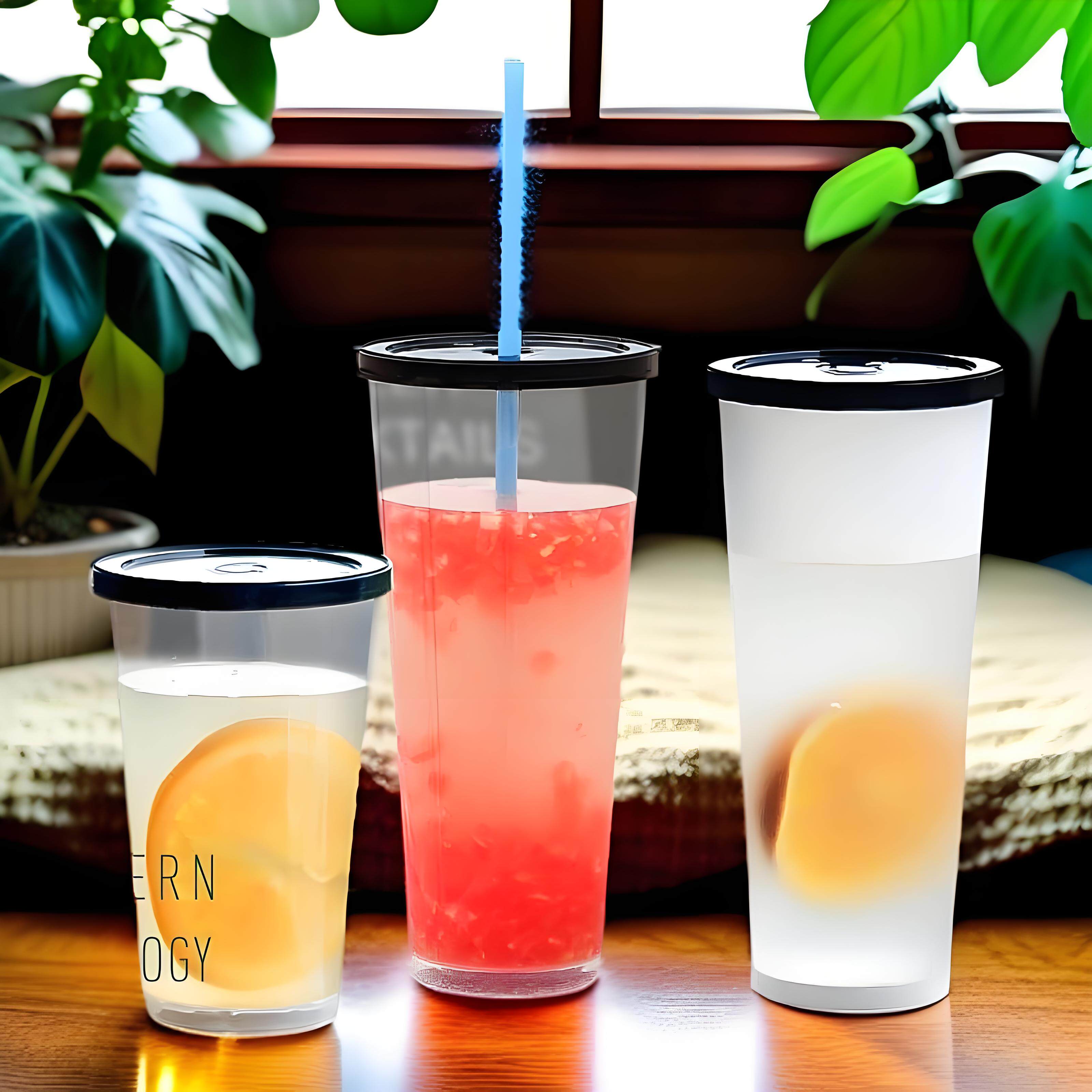 一次性奶茶杯子80口径高脚PP注塑杯批有盖子耐高温磨砂果汁杯包邮