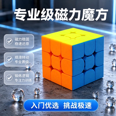 点盛魔方三阶磁力版3四比赛专用小学生入门竞速儿童益智玩具正品