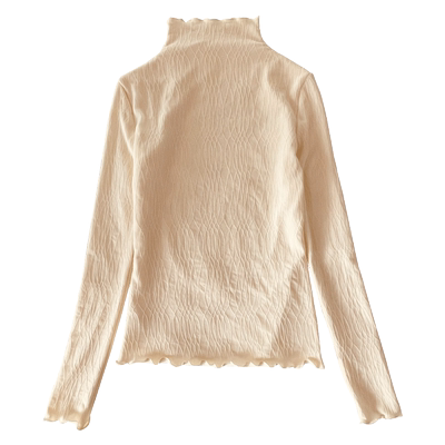 温娴通勤蕾丝加绒上衣网纱