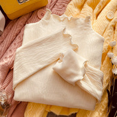 半高领蕾丝内搭加绒小衫 加厚保暖洋气内衬网纱上衣 女秋冬2025新款