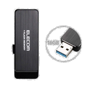 【日本直邮】ELECOM U盘16GB USB3.0防泄露硬件加密黑色MF-ENU3A1