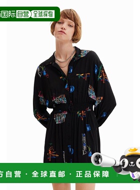 日本直邮Desigual 插画短袖连衣裙 [DE819EW21671] 连衣裙