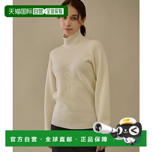 1h可退 日本直邮JUN&ROPE' 女装 全羊毛 花呢织纹 长绒棉圆领毛衣