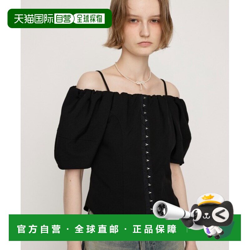 日本直邮SLY女士夏季半袖勾扣设计蓬蓬袖上衣 030IAR300401泡泡袖