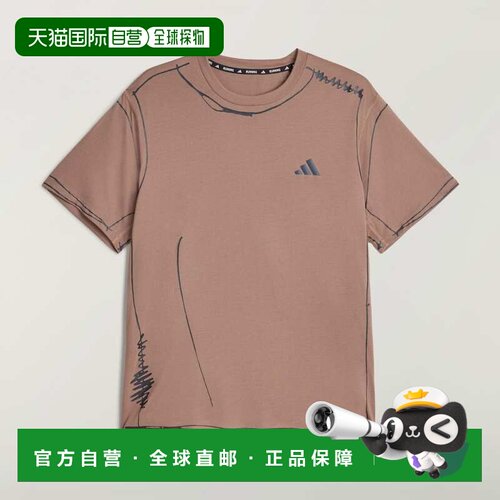 日本直邮Adidas/阿迪达斯宽松圆领短袖跑步T恤男女同款 KQ7839