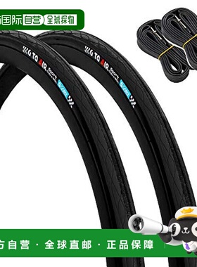 【日本直邮】gorix自行车外胎 +管子2件套装 Gtoair 25c（黑色）