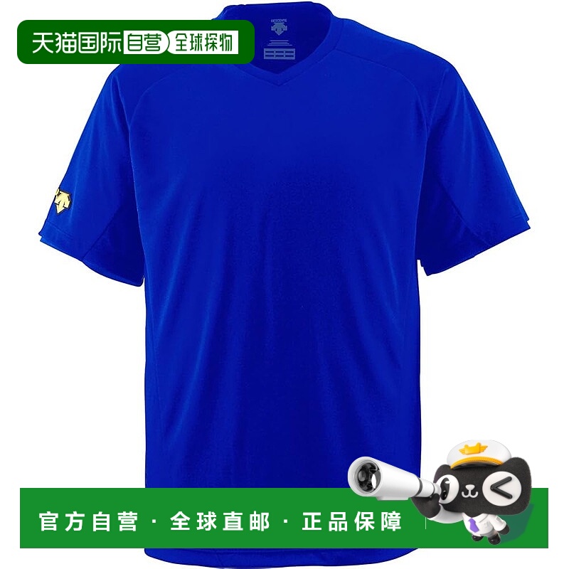 【日本直邮】DESCENTE 棒球短袖衬衫 棒球T恤（T领） 宝蓝色（ROY