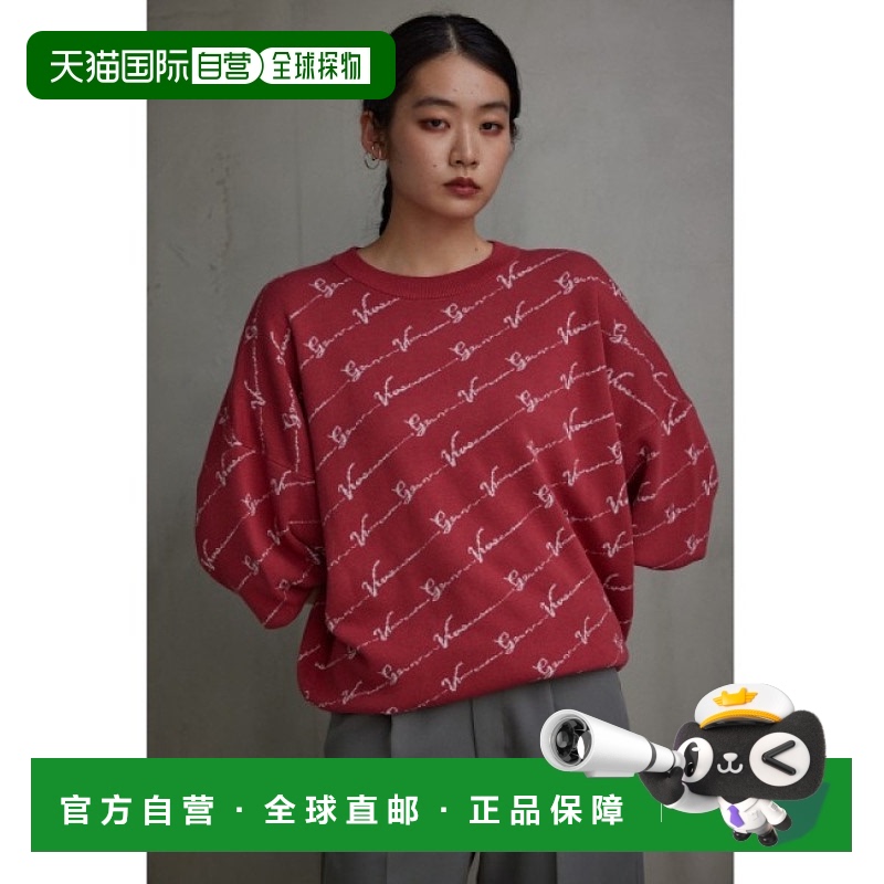 日本直邮AZUL BY MOUSSY 男女同款全印花七分袖针织套头衫 舒适弹