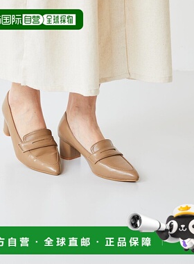 日本直邮Menue 尖头皮5厘米跟一脚蹬乐福鞋单鞋 ME8623BW02514