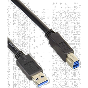 【日本直邮】宜丽客Elecom USB3.0数据线TypeA对TypeB黑色3米RoHS